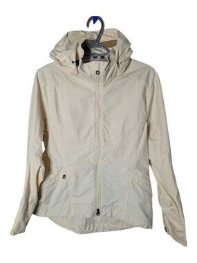 Ibex Women's Cream Lightweight Cotton Blend Jacket Hooded Size Small Approx